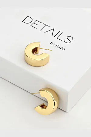 Kazo Gold Plated Circular Hoop Earrings