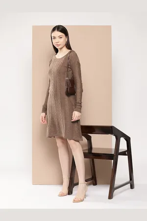 Chemistry Cable Knit Self Design Jumper Acrylic Dress