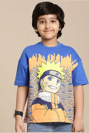 Kidsville Boys Graphic Printed Round Neck Cotton Oversized Naruto T-shirt