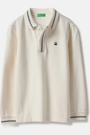 Benetton Boys Solid Polo Collar Pure Cotton T-shirt