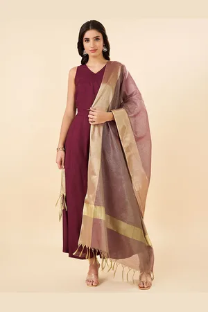 Pantaloons Zari Work Tasselled Dupatta