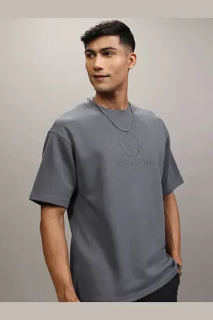 LocoMotive Premium Men Drop Shoulder Round Neck Relaxed Fit T-Shirt