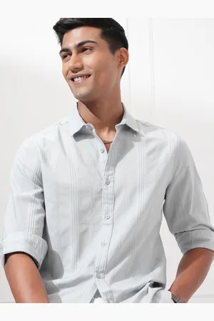 Ketch Men Dobby Verticle Striped Shirt