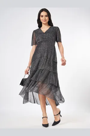 Pantaloons Solid Fit & Flare Midi Dress