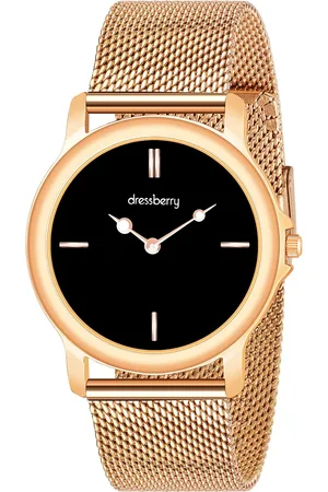 DressBerry Women Dial & Stainless Steel Straps Analogue Watch 181 Charcoal Charm dial