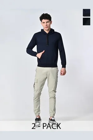 BAESD Men Solid Hood Fleece Pullover Sweatshirt