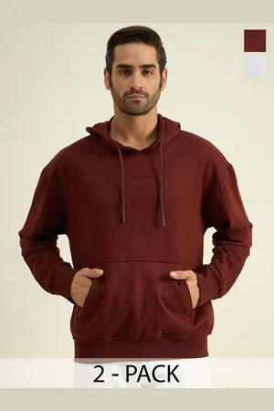 Color Capital Unisex Pack Of 2 Solid Hood Cotton Pullover Sweatshirts