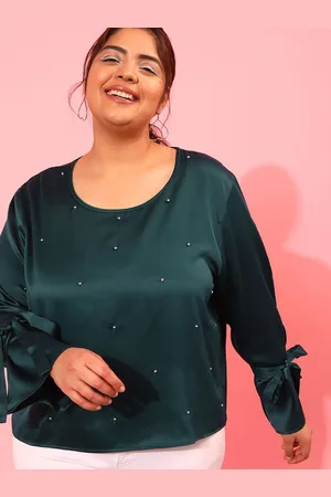 CURVY STREET Women Embellished Round Neck Top