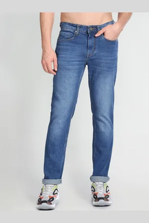 Flying Machine Men Straight Fit Low Rise Light Fade Jeans