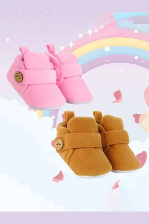 Neska Moda Pack Of 2 Unisex Kids Cotton Booties