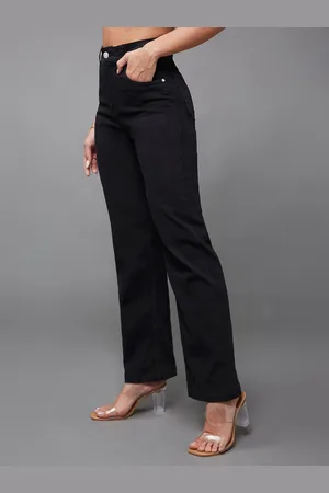 Miss Chase Women Straight High Rise Regular-Length Stretchable Denim Jeans