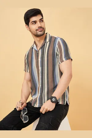 PEOPLE Men Opaque Striped Casual Shirt