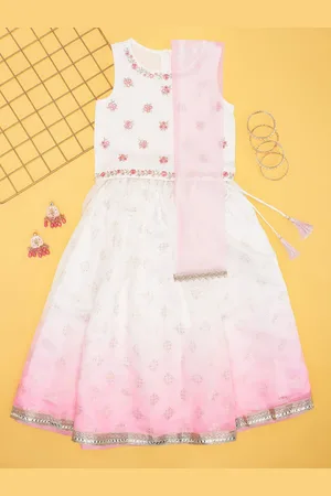 Pantaloons Girls Embroidered Ready to Wear Lehenga & Blouse With Dupatta