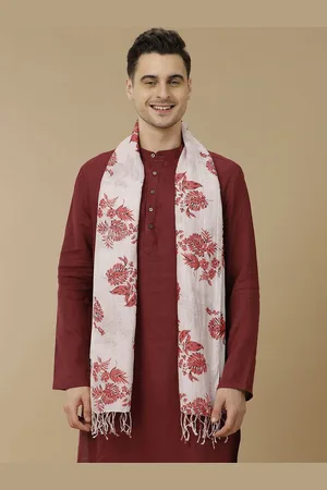 Linen Club Unisex Floral Printed Linen Stole
