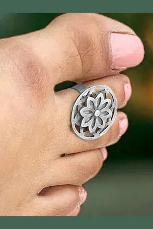 Sangria 925 Sterling Silver Floral Design Toe Rings