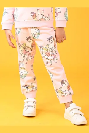 Anthrilo Girls Printed Mid Rise Joggers