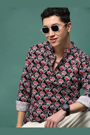 SHOWOFF Men Standard Slim Fit Floral Opaque Printed Casual Shirt