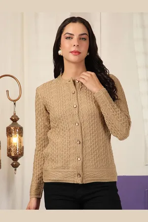 Cayman Women Cable Knit Woollen Cardigan