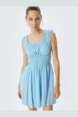 Koton Women Self Design Solid Fit & Flare Mini Dress