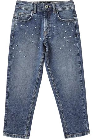 Benetton Girls Mid-Rise Mom Fit Jeans
