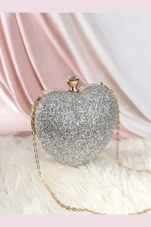 Joker & Witch Andie Silver Glam Embellished Purse Clutch