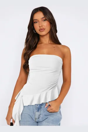 HERE&NOW Women Solid Strapless Nylon Top