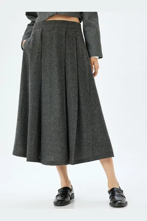Koton Women Flared Midi Skirt