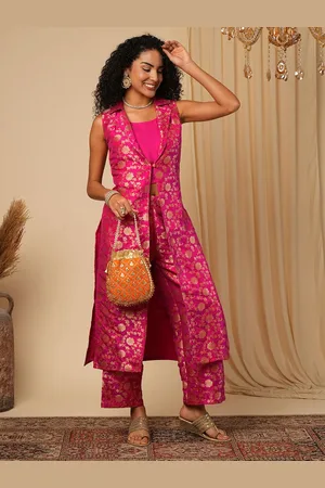 Globus Woven Design Brocade Top With Trouser & Jacket