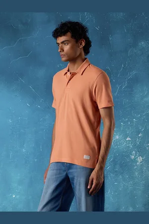 Flying Machine Men Solid Polo Collar Cotton T-shirt