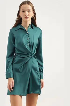 Benetton Solid Long Sleeves Shirt Dress