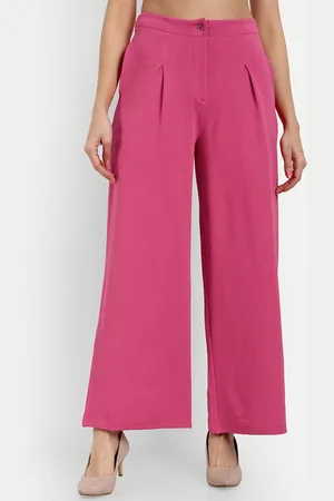 Mast & Harbour Women Relaxed Flared High-Rise Pleated Trousers