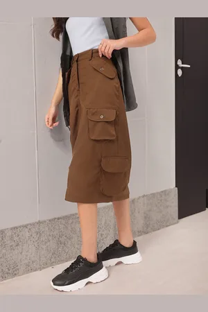 DressBerry Utility Chic Cargo Straight Skirt