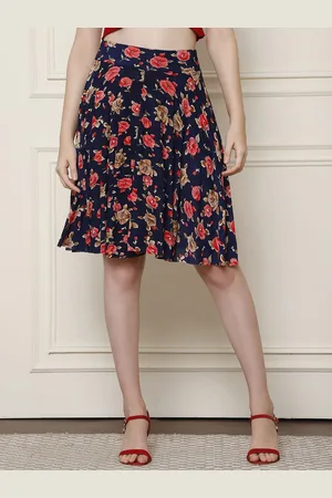 GRACIT Women Floral Printed Flared Knee-Length Skirts
