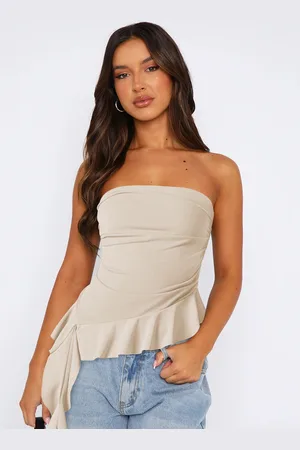 HERE&NOW Women Solid Strapless Nylon Top