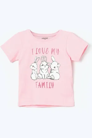 Lifestyle Girls Typography Printed Round Neck Cotton T-Shirt