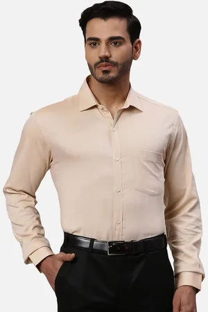 Park Avenue Men Spread Collar Solid Cotton Slim Fit Formal Shirt