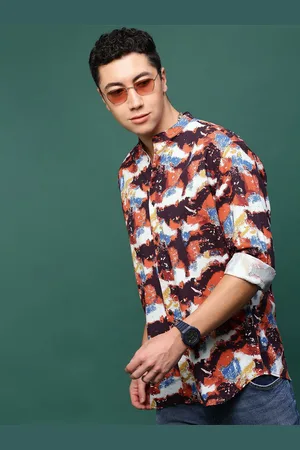 SHOWOFF Men Standard Slim Fit Opaque Printed Casual Shirt