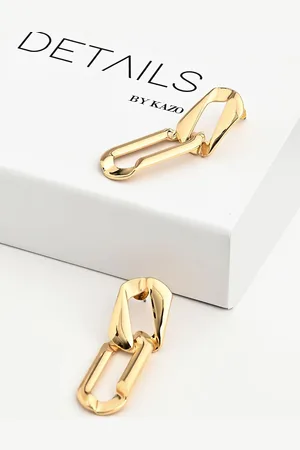 Kazo Gold Plated Contemporary Drop Earrings