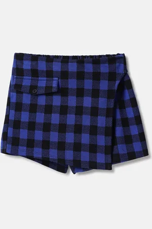 Benetton Girls Checked Pure Cotton Mini Skorts