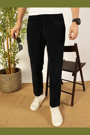 Mast & Harbour Men Smart Slim Fit Corduroy Chinos Trousers