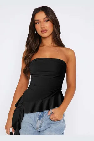 HERE&NOW Women Solid Strapless Nylon Top