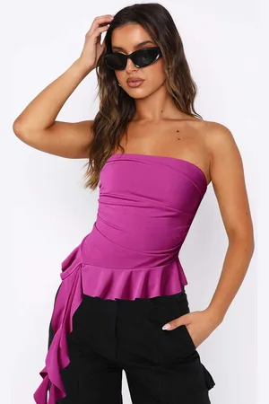 HERE&NOW Women Solid Strapless Nylon Top
