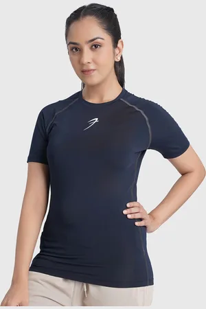 FUAARK Women Abzorb Solid Round Neck Slim Fit T-shirt