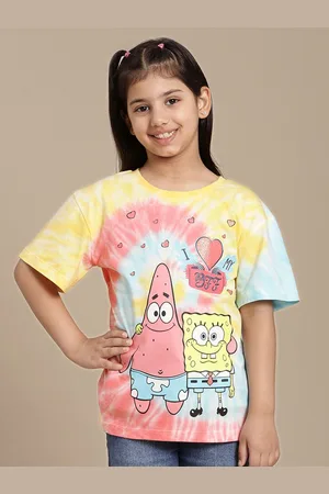 Kidsville Girls Graphic Printed Round Neck Cotton Relaxed Fit T-shirt