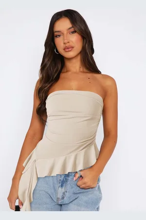 HERE&NOW Women Solid Strapless Nylon Top