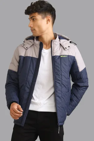 BOLDFIT Colourblocked Windcheater Quilted Hooded Padded Jacket