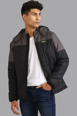 BOLDFIT Colourblocked Windcheater Outdoor Quilted Hooded Padded Jacket