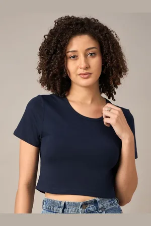 Mayra Women Solid Round Neck Cotton T-shirt