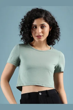 Mayra Women Solid Round Neck Cotton T-shirt