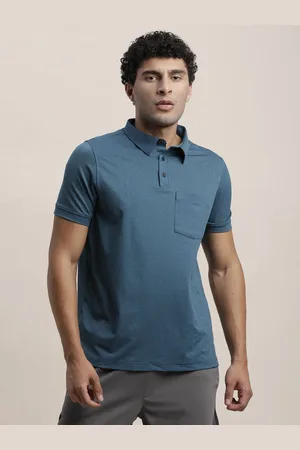 Turtle Men Solid Polo Collar Pockets Slim Fit T-shirt
